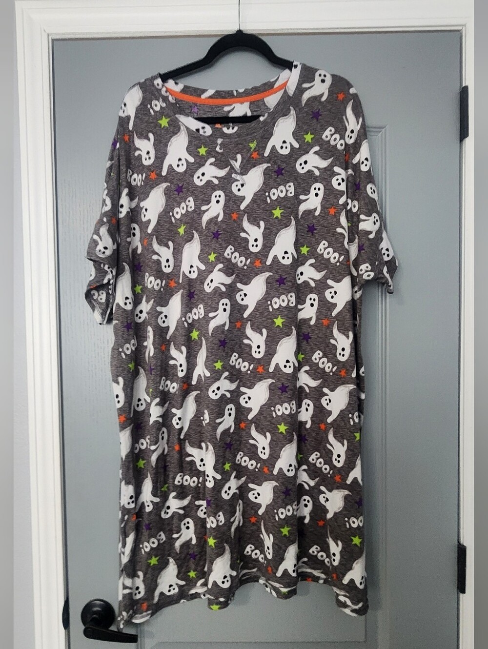Women's Gray Halloween Ghost Nightshirt Pajama